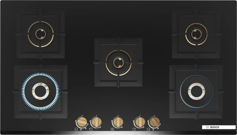 Series 6 Gas hob 90 cm Tempered glass, Black - PNV9B6G20I