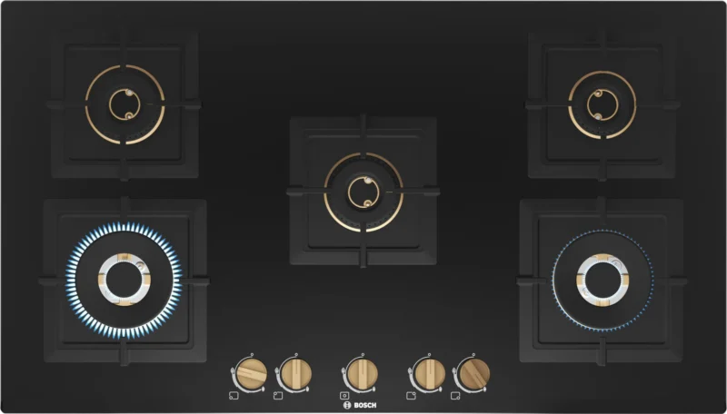 Series 6 Gas hob 90 cm Tempered glass, Black - PNV9B6F20I