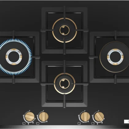 Series 6 Gas hob 75 cm Tempered glass, Black - PNI7B6G20I