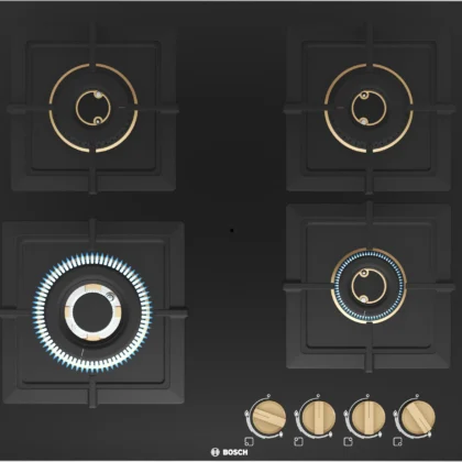 Series 4 Gas hob 60 cm Tempered glass, Black -