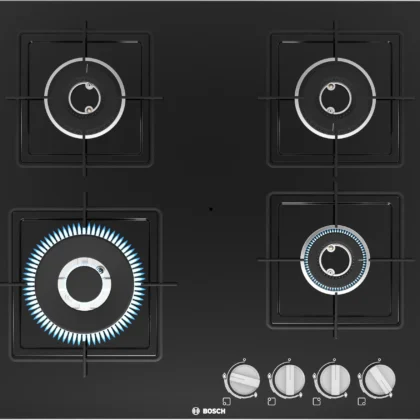 Series 4 Gas hob 60 cm Tempered glass, Black - PNH6B6B12I