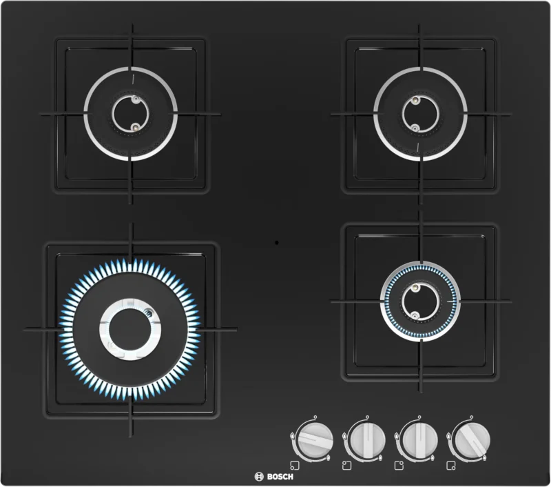 Series 4 Gas hob 60 cm Tempered glass, Black - PNH6B6B12I