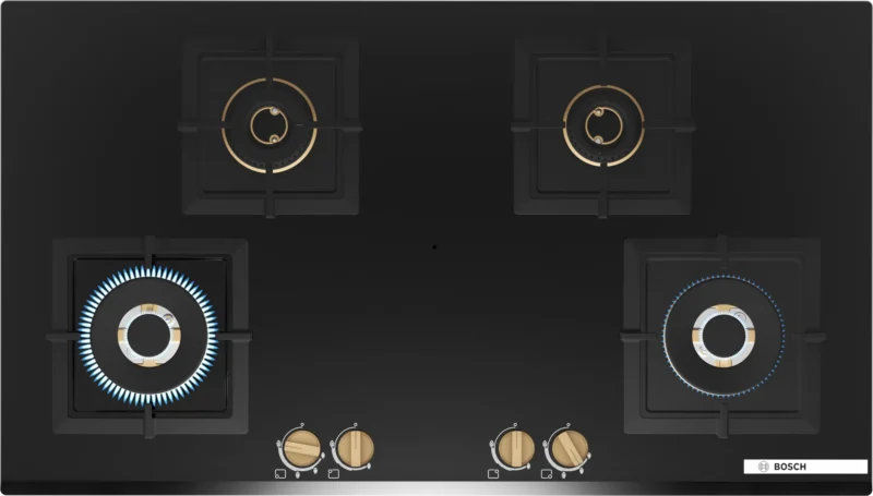 Series 4 Gas hob 90 cm Tempered glass, Black - PNF9B6G20I