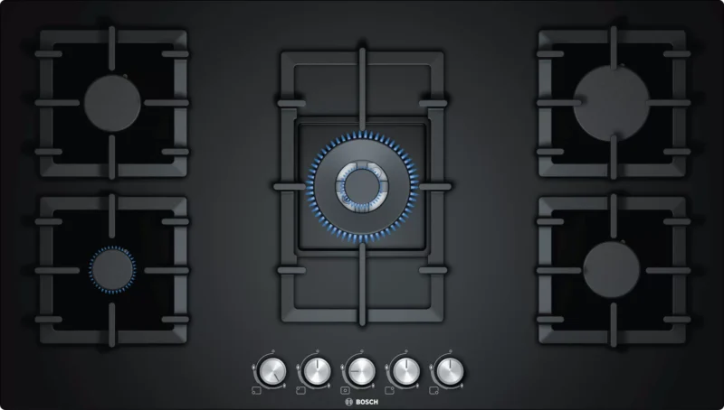 Series 6 Gas hob 90 cm Tempered glass, Black - PPQ9B6O90I